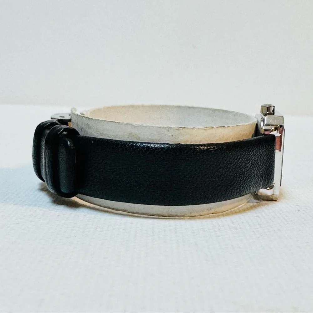 Skagen Tiny Face Women's Square Tank Watch Silver Leather Crystals 466SSLBCR - Picture 7 of 13